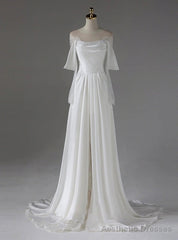 White Satin Lace Wedding Dress