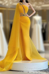 Yellow Long Evening Prom Dresses