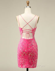 Gorgeous Sparkly Double Spaghetti Straps Tight Homecoming Dresses With Fringe