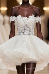 Mini Tulle Lace Short Evening Prom Dresses, Homecoming Dresses