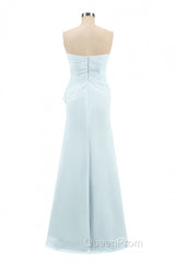 Pink Strapless Ruffled Mermaid Long Bridesmaid Dresses