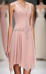 Dusty Pink Two-Piece V-Neck Appliques Mother of the Bride Dresses