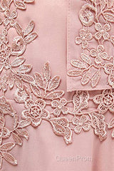 Dusty Pink Two-Piece V-Neck Appliques Mother of the Bride Dresses