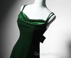 Green Mermaid Long Velvet Party Dresses, Green Straps Long Formal Dresses Evening Prom Dresses