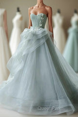 Unique Tulle Lace Long Evening Prom Gown Tulle Lace Evening Dresses