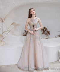 A Line Bateau Prom Dress, Long Neck With Train Sleeveless Zipper Formal Party Dresses