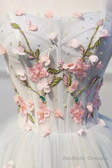 Lovely Strapless Tulle Lace Knee Length Prom Dress, A-Line Party Dress