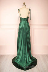 Simple Satin Long Evening Prom Dresses, A-Line Formal Evening Dresses