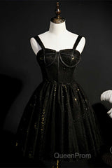 Red Sequins Straps A-Line Short Homecoming Dresses