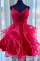 Flounced Blue Homecoming Dresses with Side Draping