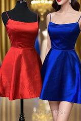 Straps Royal Blue Short Homecoming Dresses with Pockets