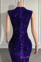 Sequined Sleeveless Mermaid Evening Prom Dresses with Beadings