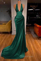 Halter V-Neck Mermaid Evening Prom Dresses Elegant