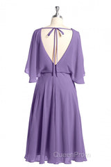 Royal Blue Long Sleeve Blouson-Style Bridesmaid Dresses