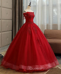 Burgundy Tulle Lace Long Evening Prom Gown Burgundy Tulle Lace Formal Dresses