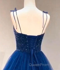 Straps Red Long Evening Prom Dresses with Beaded Bodice