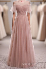 Elegant Blush Pink Tulle Bridesmaid Dresses