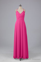 Backless Spaghetti Straps Lace Bridesmaid Dresses