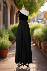 Beautiful  Sequins One-Shoulder Bridesmaid Dresses with Pockets