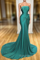 Elegant Strapless Long Mermaid Evening Evening Prom Dresses Online