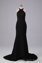 Elegant Halter Court Train Bridesmaid Dresses