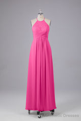 Elegant Halter Keyhole Chiffon Bridesmaid Dresses