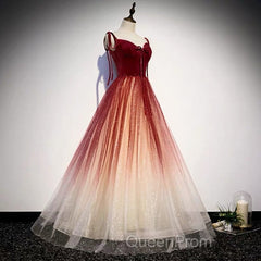Fairytale Red Gradient Evening Prom Dresses