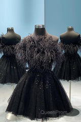 Light Blue A-Line Strapless Homecoming Dresses with Feathers