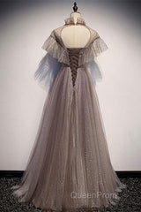 Charming Elegant Long A-line Floor Length Simple Party Evening Prom Dresses