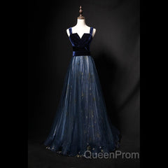 Elegant Long Lace Up Velvet Tulle Evening Prom Dresses Modest Party Gowns