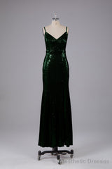 Mermaid Sequins Spaghetti Straps Long Bridesmaid Dresses