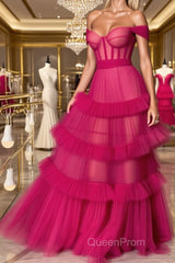 Formal Evening Dresses Off the Shoulder Chic A Line Long Evening Prom Dresses