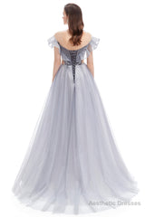 A Line Beads Mermaid Prom Dresses Slit Beading