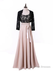 A-line Chiffon Lace Champagne Mother Of The Bride Dresses With Jacket