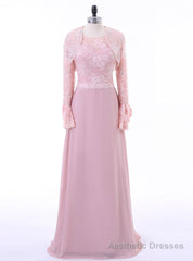 A-line Chiffon Lace Pink Mother Of The Bride Dresses