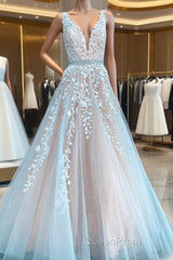 A-Line Ivory Lace Appliqued Long Wedding Dresses Formal Dresses Evening Prom Dresses