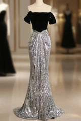 A Line Off The Shoulder Sexy Sequin Formal Dresses Bridesmaid Dresses Evening Gown Evening Prom Dresses