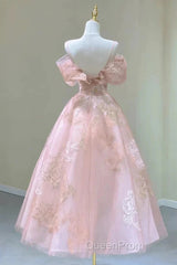 A-Line Princess Lovely Pink Tea Length Straps Tulle Formal Dresses Evening Prom Dresses