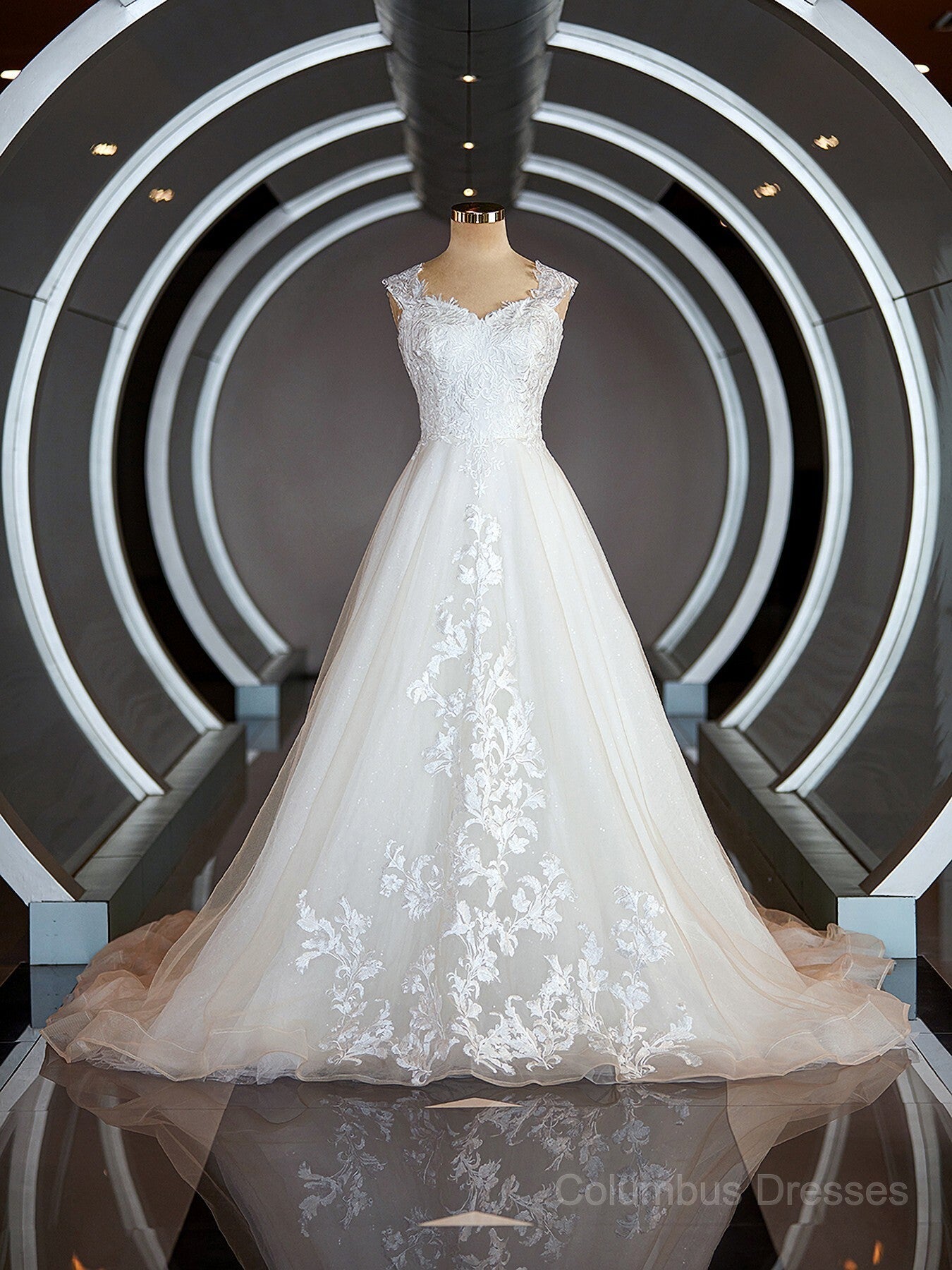 Wedding Dresses Back, A-Line/Princess Sweetheart Sweep Train Lace Wedding Dresses with Appliques Lace