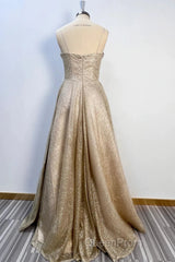 A-Line Evening Prom Dresses Corsets Dresses Wedding Party Sweep / Brush Train Sleeveless Spaghetti Strap Tulle With Glitter Pleats