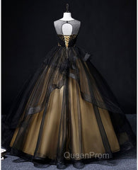 A-Line Round Neck Tulle Long Evening Prom Dresses, Elegant Evening Dresses