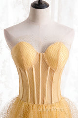 A-line Strapless Tulle Long Formal Dresses with Multi Flares Boning