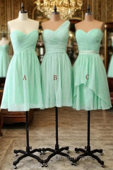 A-Line Sweetheart One-Shoulder Chiffon Bridesmaid Dresses