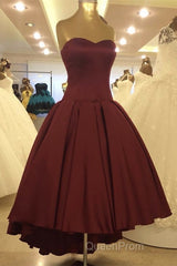 Asymmetric Evening Prom Dresses Satin Sweetheart