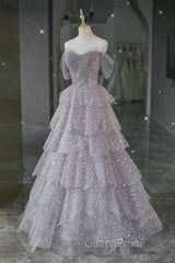 Ball Gown Off The Shoulder Tulle Evening Prom Dresses Evening Dresses