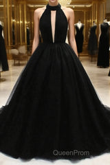 Ball Gown Evening Prom Dresses Open Back Dresses Wedding Party Court Train Sleeveless Halter Tulle Backless With Pleats