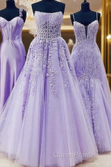 Ball Gown Strapless Purple Violet Evening Prom Dresses Lace Long Formal Gown