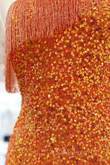 Beaded Fringe Orange Tight Short Homecoming Dresses Cocktail Dresses Wedding