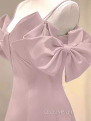 Beautiful A-Line Straps Pink Long Evening Prom Dresses