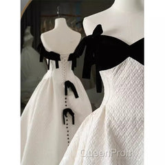 Beautiful Ball Gown Straps White Lace Long Evening Prom Dresses